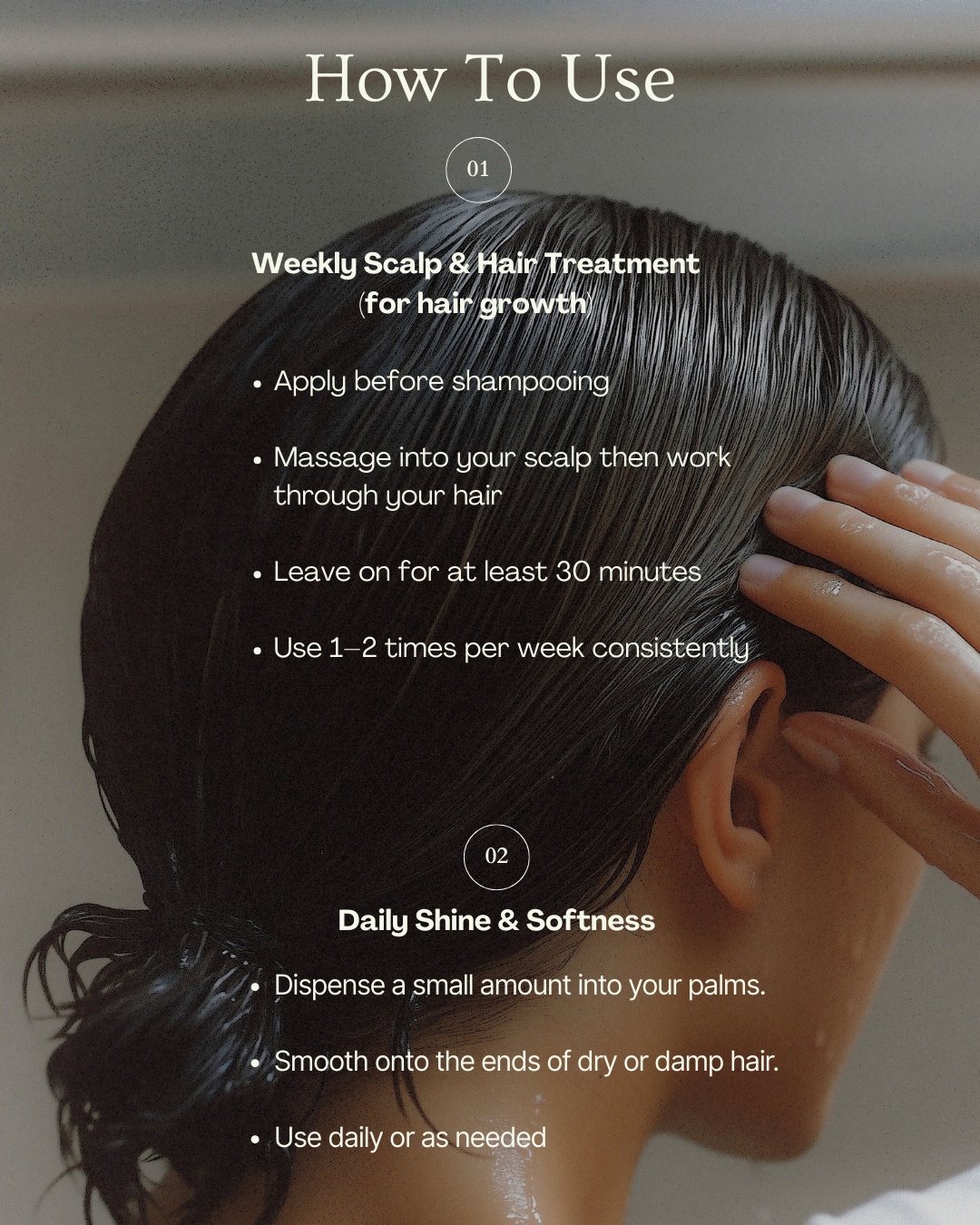 Natural hair growth oil with rosemary and Usma Grass - handcrafted in New York